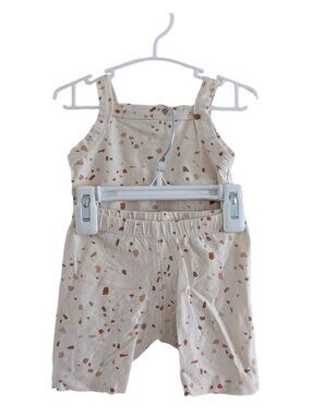 Jax & Lennon Bamboo Lettuce Hem‎ Terrazzo Lettuce Hem Tank & Biker Shorts 12-18m